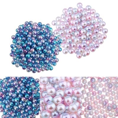 1000 Piece 4mm Colored Imitation Pearl ABS Plastic Loose Beads DIY Jewellery