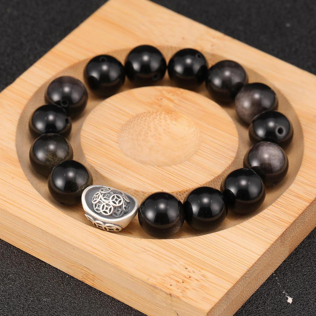 Sterling Silver S999 Wealth Copper Coin Beads: DIY Spacer Beads for Red String 3D Bracelet Jewelry