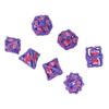 7pcs Rolling Dice Kit Metal Polyhedron Role Playing Colorful Dice Set Toy for Tabletop Teaching