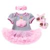 "New Summer Pink Cake Dress & Shoes Set for Baby Girls (0-2 Years)"