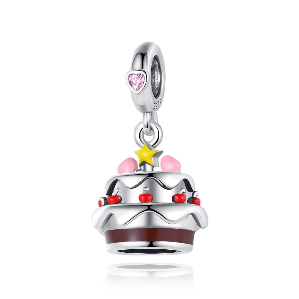 

DIY Birthday Cake Pendant Bracelet Accessories Sweet Cute Enamel Bead Jewelry Making Supplies