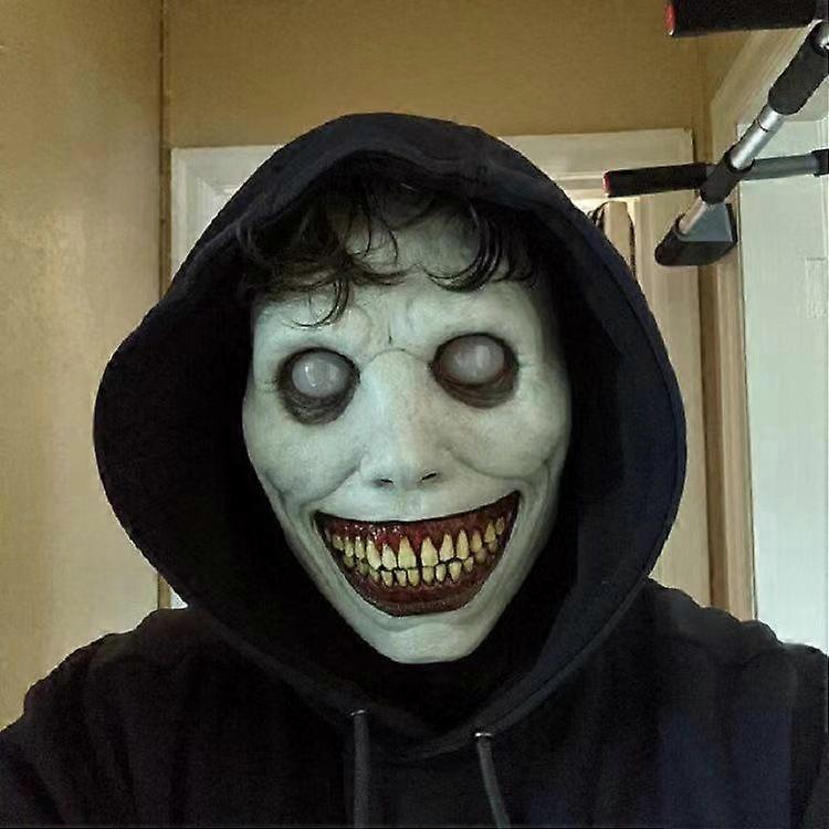 Maschera di Halloween Esorcista-style Sorriso Horror Demone Occhi Bianchi