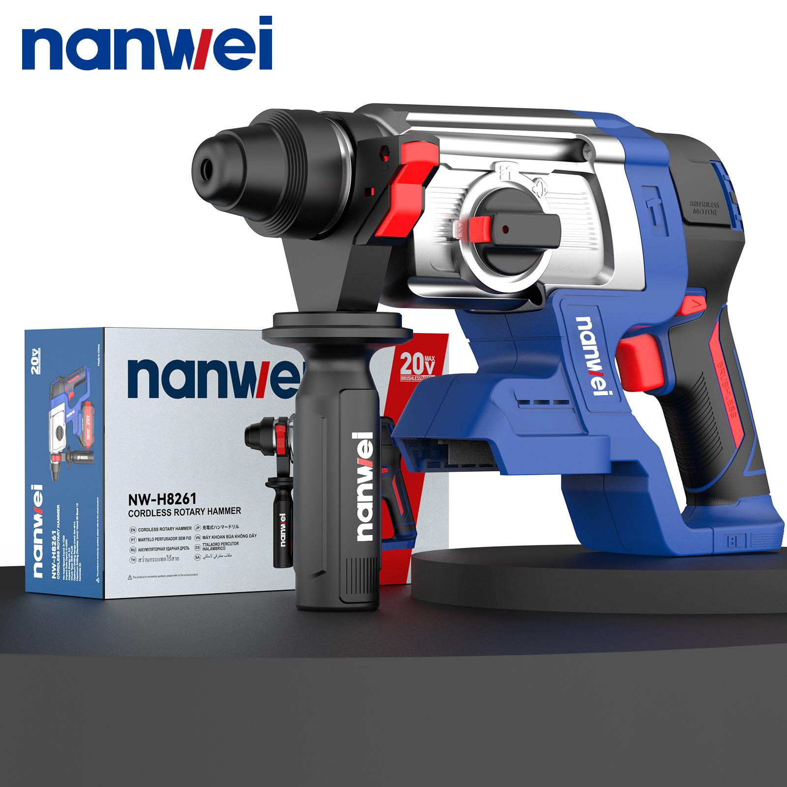 

NANWEI 2J electric hammer drill, 1050 rpm, drilling range 4-14 mm no battery and charger
