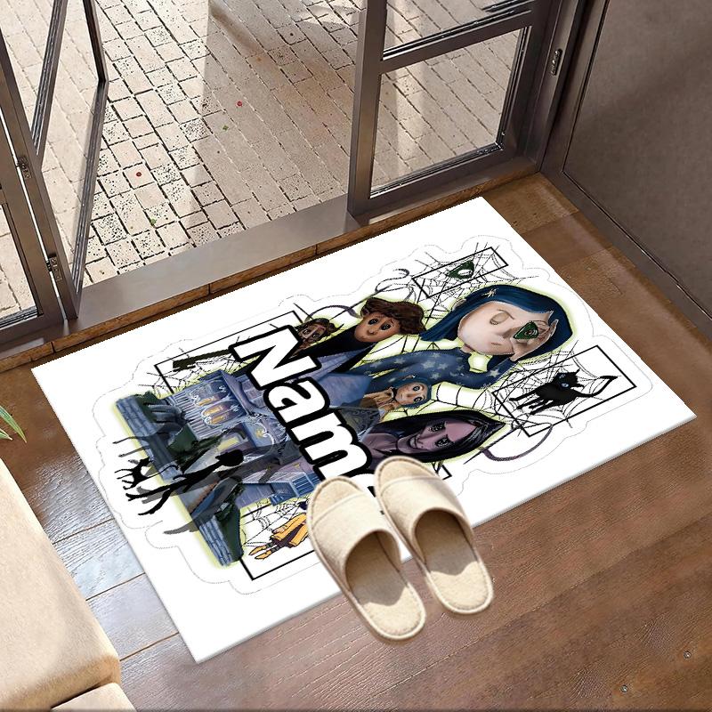 Custom Name Personalized Coraline Print Carpet, Versatile Home Decor Rug, for Playroom, Apartment, Balcony, Entryway, Hallway Gift