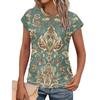 Women Summer Tops Trendy Crew Neck Short Sleeve T-shirts Shirts Fashion Women's Vintage Printed T-Shirt Outdoor Clothes Pullover