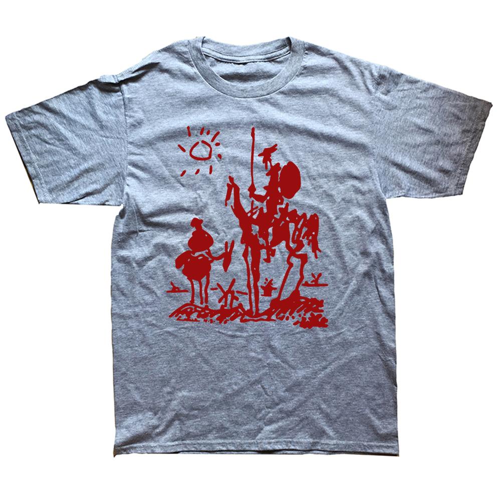 Men's T-Shirts Picasso Art Painting Funny Cotton Tee Shirt Short Sleeve Don Quixote knight T Shirts Clothes Birthday Present
