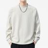 Mens Loose Round Neck Long Sleeve Heavyweight Casual Vintage Bottoming T Shirt