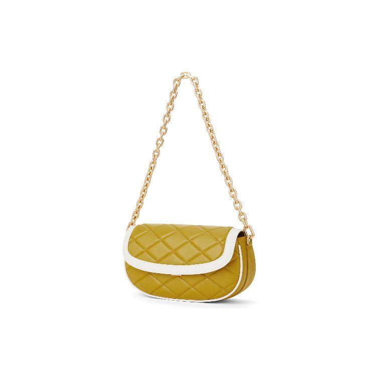 Charles & Keith Quilted Chain Wide Shoulder Strap PU Underarm Shoulder Bag Women shoulder bag White CK2-20271032
