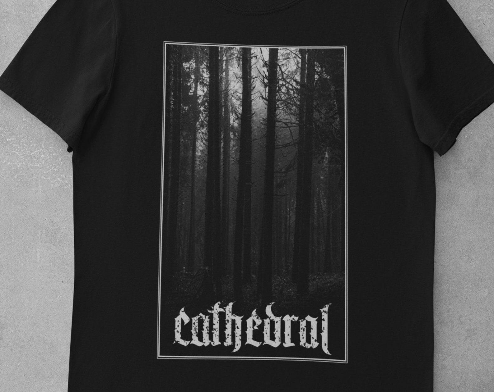 Dark Occult Forest T-Shirt/ Pagan Wiccan Cult/ Unisex Black T-Shirt/ Natural Cathedral/ Alternative Dark T-Shirt/ Goblincore Goth Clothing/ L
