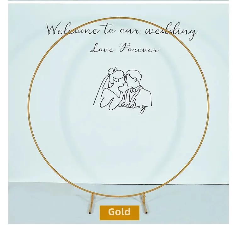 

New Metal Wedding Arche Circular Balloon Stand Party Decoration Backdrop Arch Birthday Party Balloon Arch Baby Shower Decoration 1m(39.3in) золотий