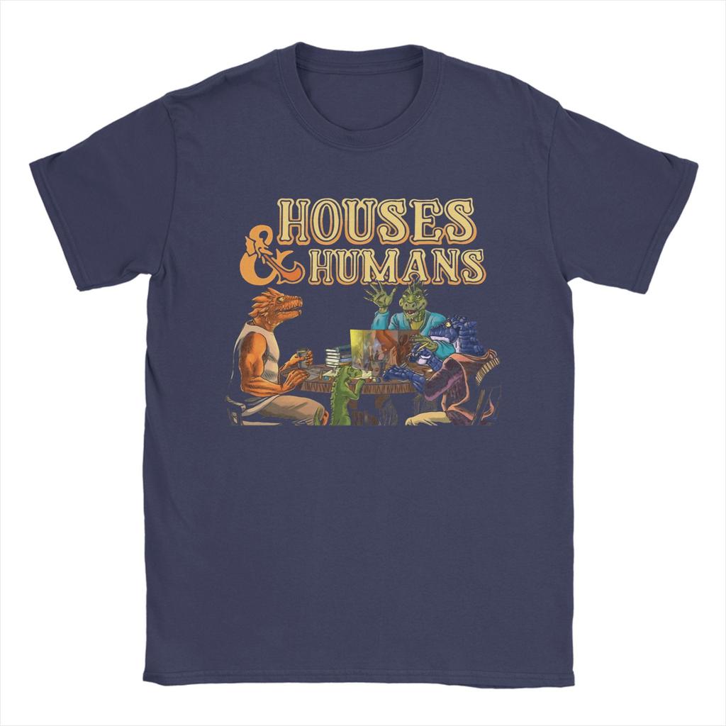 Funny Houses and Humans Funny Dungeons T-Shirt Men Crew Neck Cotton T Shirts  Short Sleeve Tees Summer Clothing