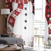 Christmas And Winter Snowman Poinsettia Curtains For Living Room Bedroom Home Decoration Window Voile Tulle Curtain Drapes