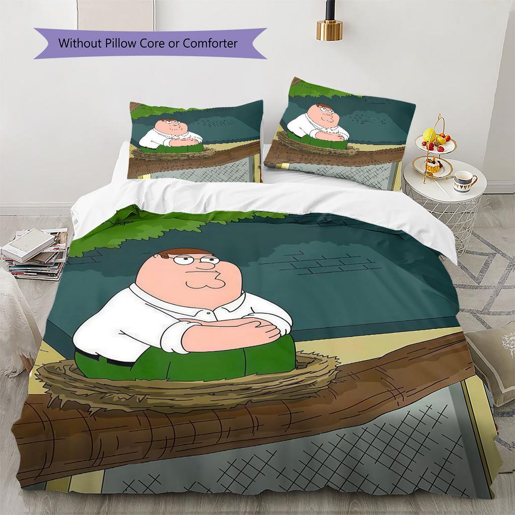 Peter Griffin Fun Pattern Bedding Home Decoration Birthday Gift ( 1 duvet cover + 2 pillowcase, without core),fan merchandise.