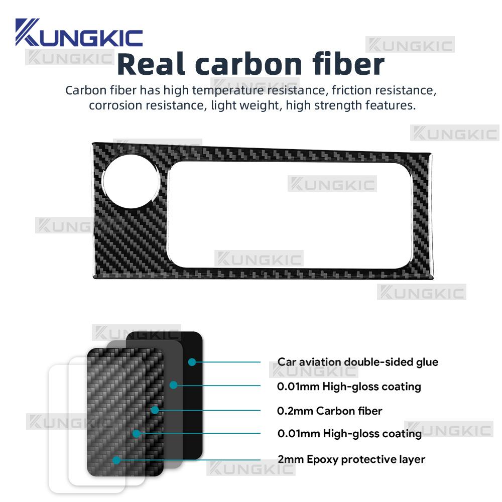 Carbon Fiber Gear Shift Cup Holder Frame Trim for Skoda Octavia 2015 2016 2017 2018 2019 2020 Interior Moulding