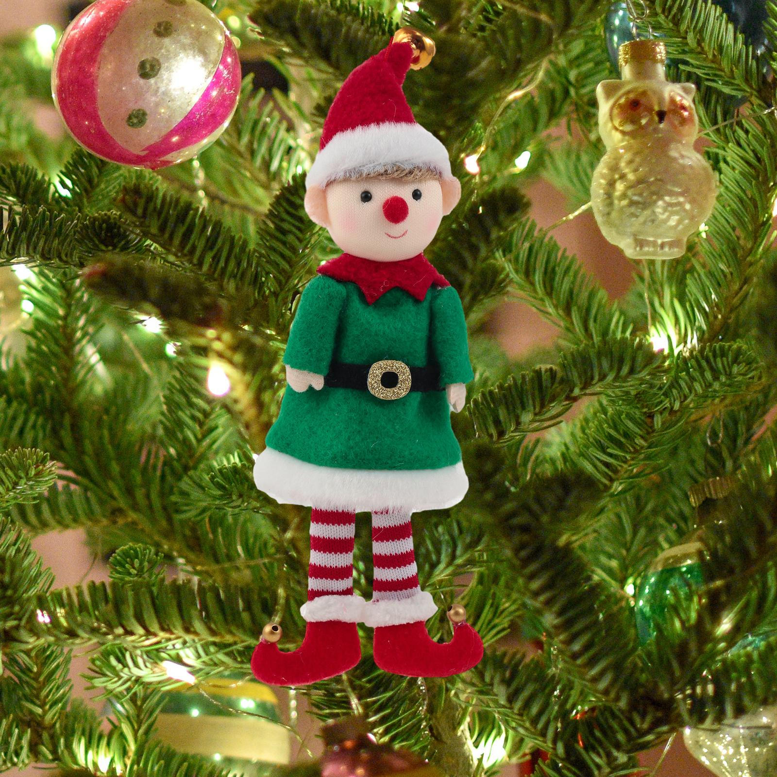 

Christmas Tree Hanging Decoration Elf Doll, Adorable Ornaments, Fireplace Desk Cute Party Novelty boys
