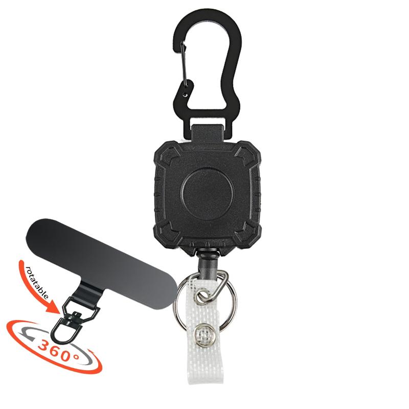 1 Set Smartphone Safety Lanyard Strap Retractable Phone Holder With Carabiner Anti-Drop Harness For Hiking Cycling Climbing