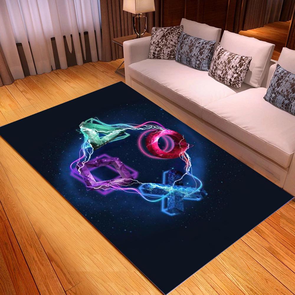 Gamepad Symbol Carpet for Gaming Rooms Bedroom Living Room Decor Non-slip Carpets Machine Washable Floor Mats Area Rugs