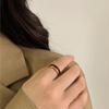 Light Luxury Oil Drop Double-layer Open Ring, Fashionable and Cold Wind Bamboo Titanium Steel Ring, Simple and Non-fading Ring