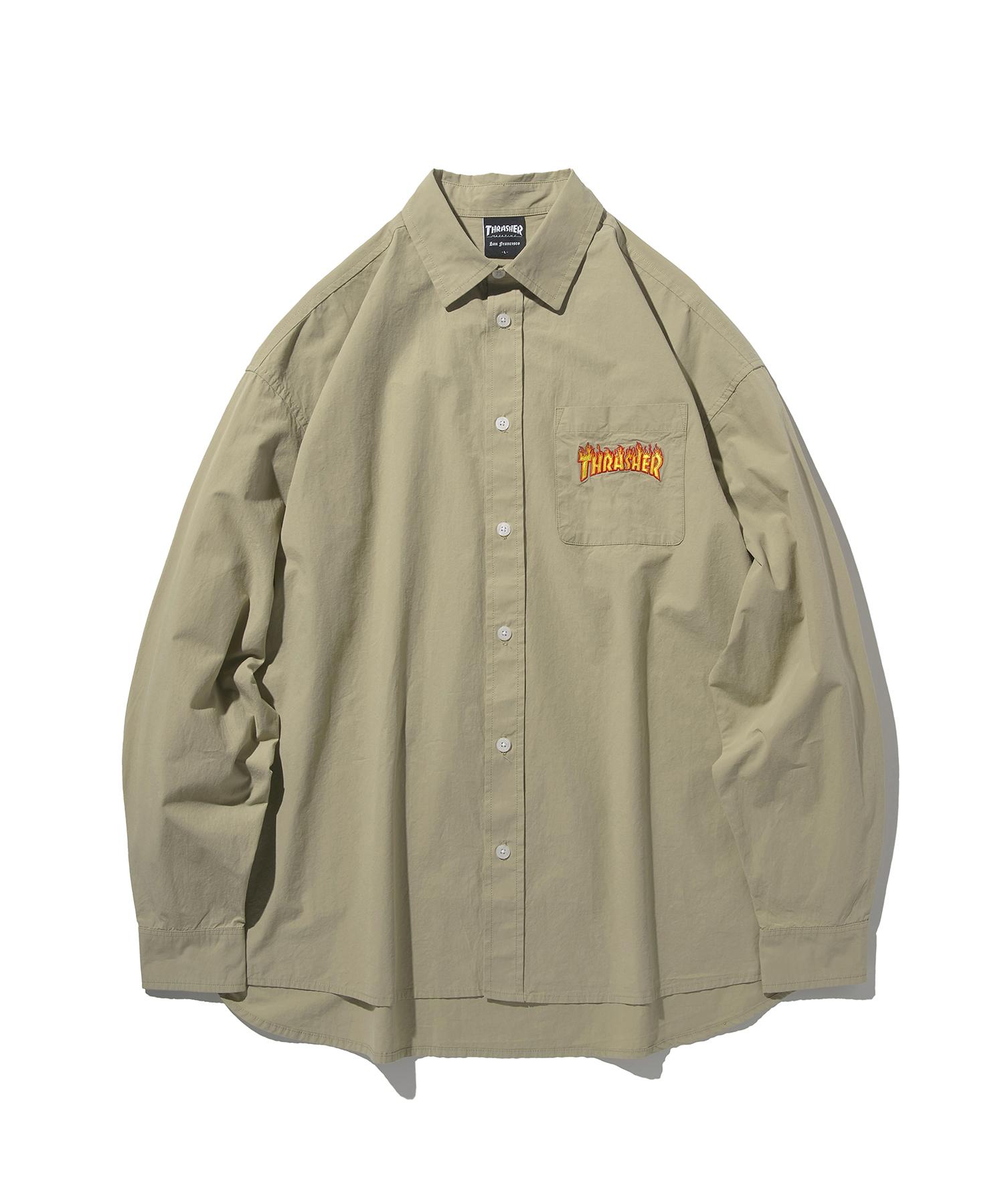 Treasure Flame Cotton Shirt Beige L