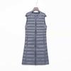 Women's Out-of-Season Korean Down Jacket - Slim Fit, Round Neck, Mid-Length, Zippered Winter Vest