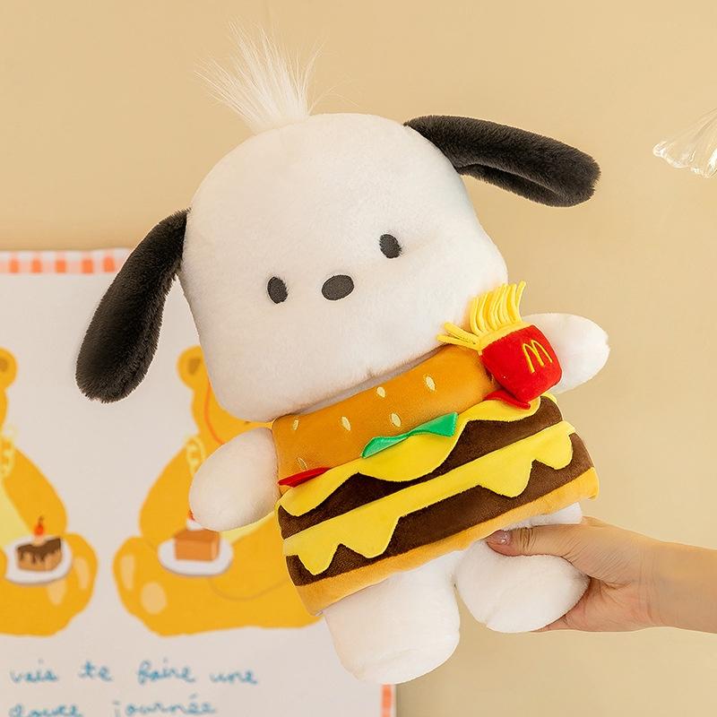 New Soft Plush Hamburger Pacha Dog Doll Wholesale For Bed Decoration And Claw Machine