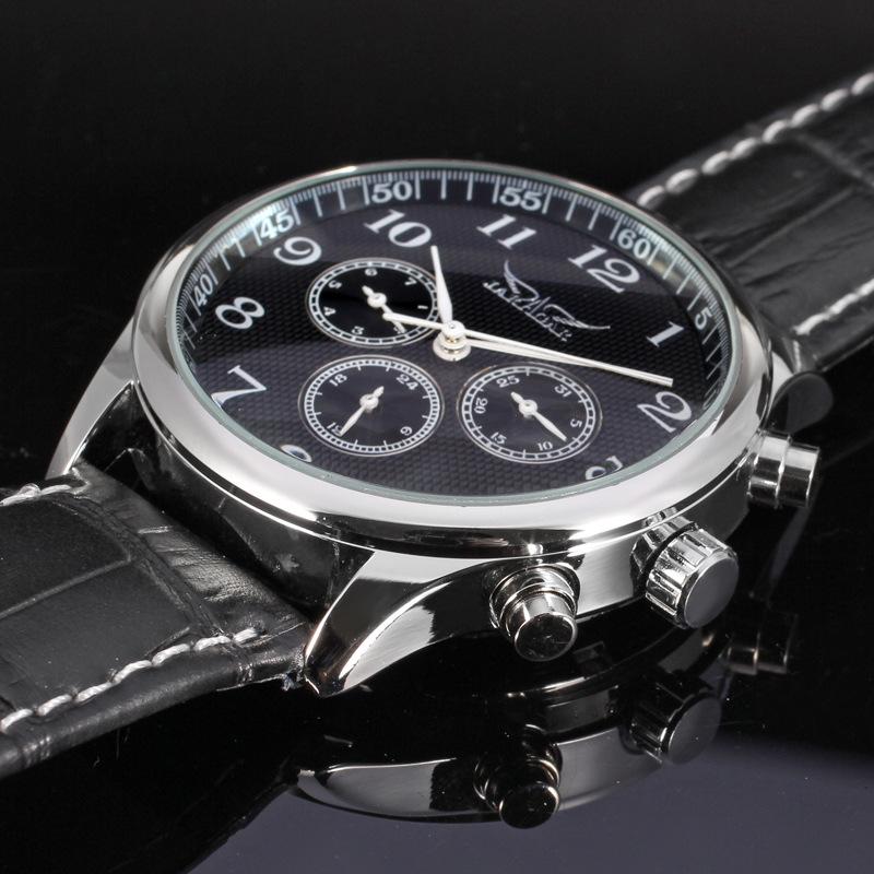 Jaragar Watch, Men'S And Women'S Watches, Black Belt Watches, Round Automatic Mechanical Watches