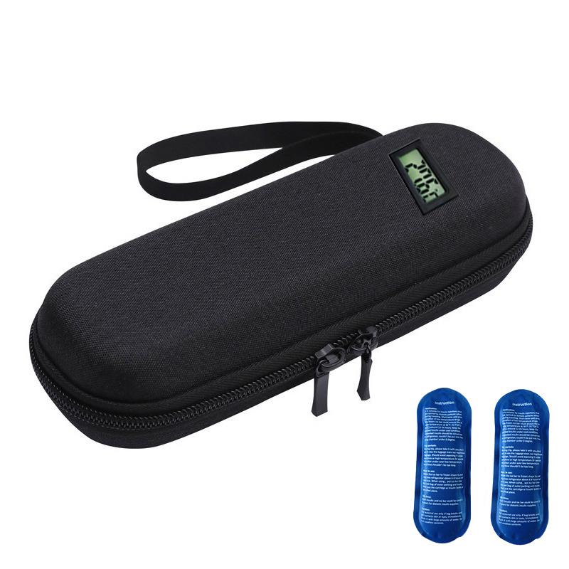 Insulin Cooler Travel Case with Thermometer Display Waterproof Medicine Organizer Bag Insulin Cooling Bag for Diabetics