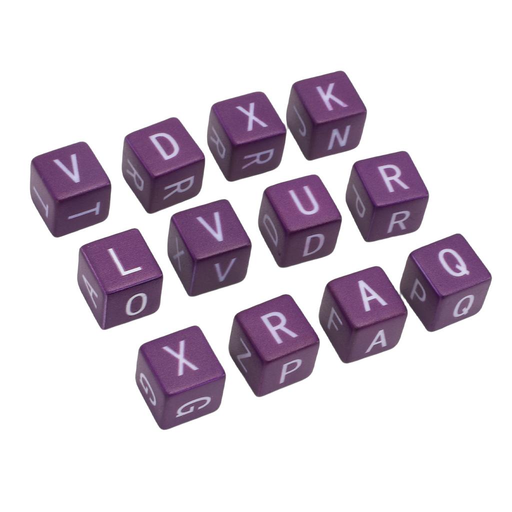 12pcs English Letter Dice Set Educational Fast Paced Strategic Play Scrambled Dice Word Game
