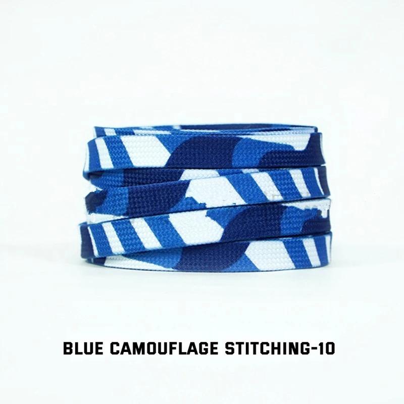 Stripes Tie-dye Laces Dazzling Blue Shoelace Colorful Flat Gradation Shoelaces Sneakers Personality Rope Men Women with The Same