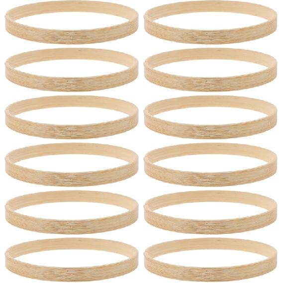 

TEHAUX 12 шт. 4-дюймовые деревянные бамбуковые флористические обручи, мини-венки, деревянные обручи, круглые кольца для венков, материалы для макраме, пяльцы для вышивания для DIY ловца снов, 20cm