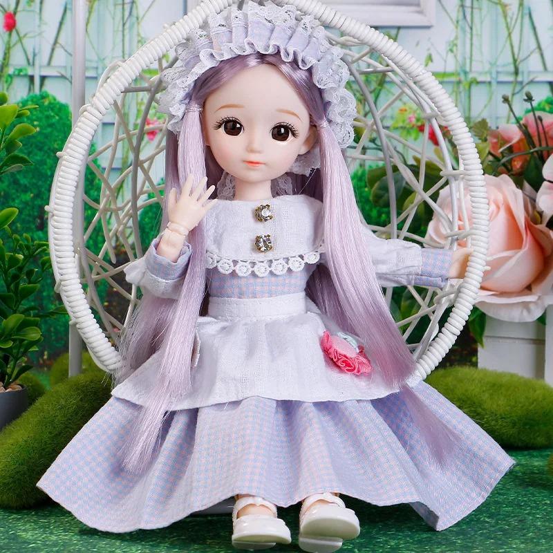 BJD Dolls and Clothes, Detachable Joints, 30cm, Eyes 16,3D, Dolls, Girls' Dresses, Birthday Gift Toys. Ball Jointed Doll