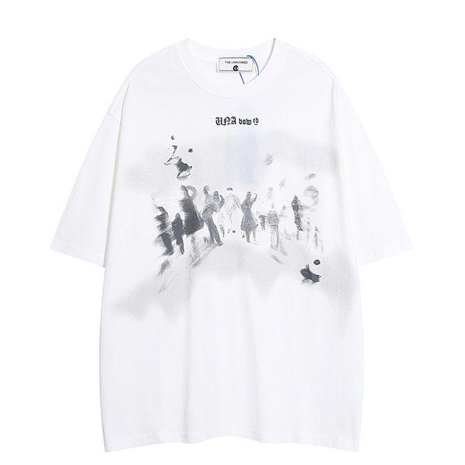 Streetwear Dancing Shadows Graphic T-Shirt Cotton Tshirt Unisex Tops Tees Summer Short Sleeves T Shirt