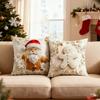 Świąteczna poszewka na poduszkę, Świąteczna dekoracja domu, Pokrowiec na poduszkę, Zestaw 4 sztuk