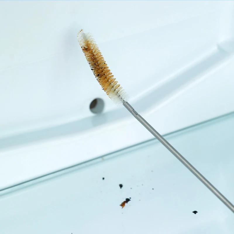 Refrigerator Cleaner Spiral Cleaning Brush Stainless Steel Pipe Cleaning Bendable Tube Washing Home Supplies