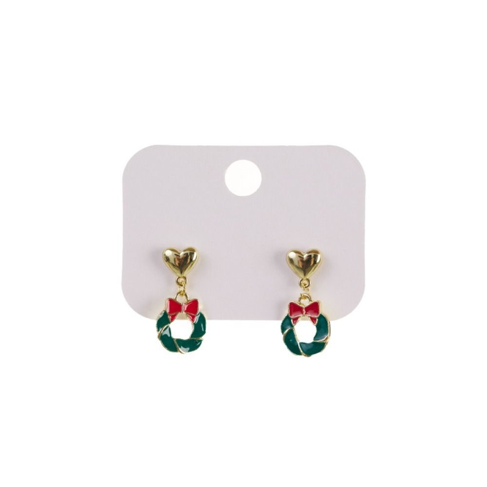 2 Pcs Christmas Tree Xmas Dangle Eardrop Christmas Elk Santa Claus Earrings  Gifts