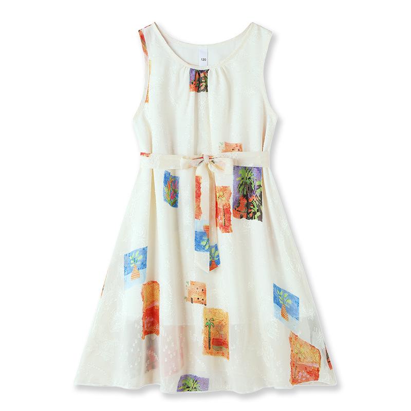 Chiffon Beach Outfits: Stylish Mother-Daughter Dresses for Family of Three or Four