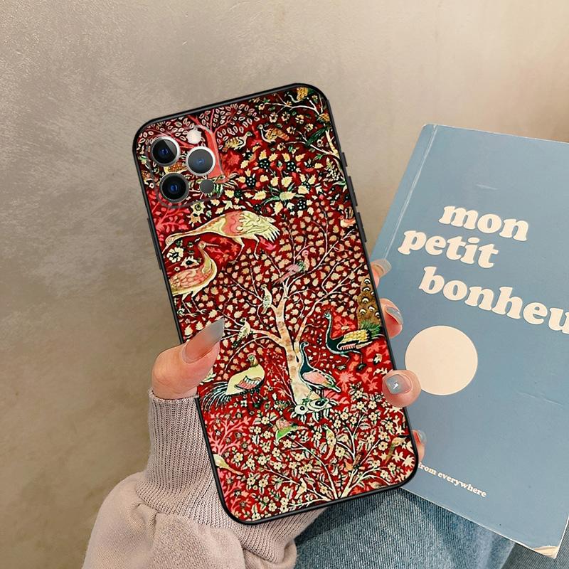 Persian Carpet Floral Pattern Case For iPhone 17 Air 15 14 13 12 11 16 Pro Max 13 Mini XR 15 16 Plus 16e Back Cover Shell