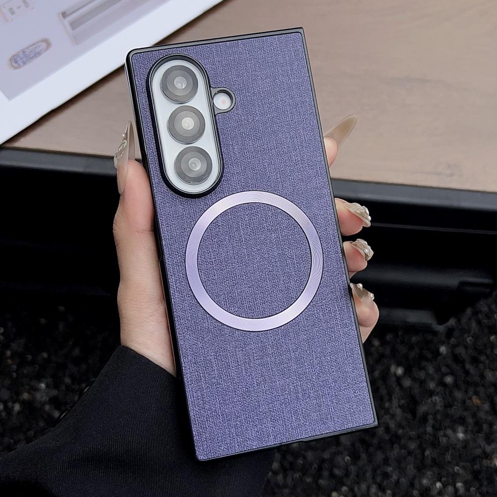 For Samsung Galaxy Z Fold 7 6 5 4 3 Case for Magsafe Fabric Cloth Magnetic Wireless Charging Cover For Galaxy Z Fold7 Fold6 5G