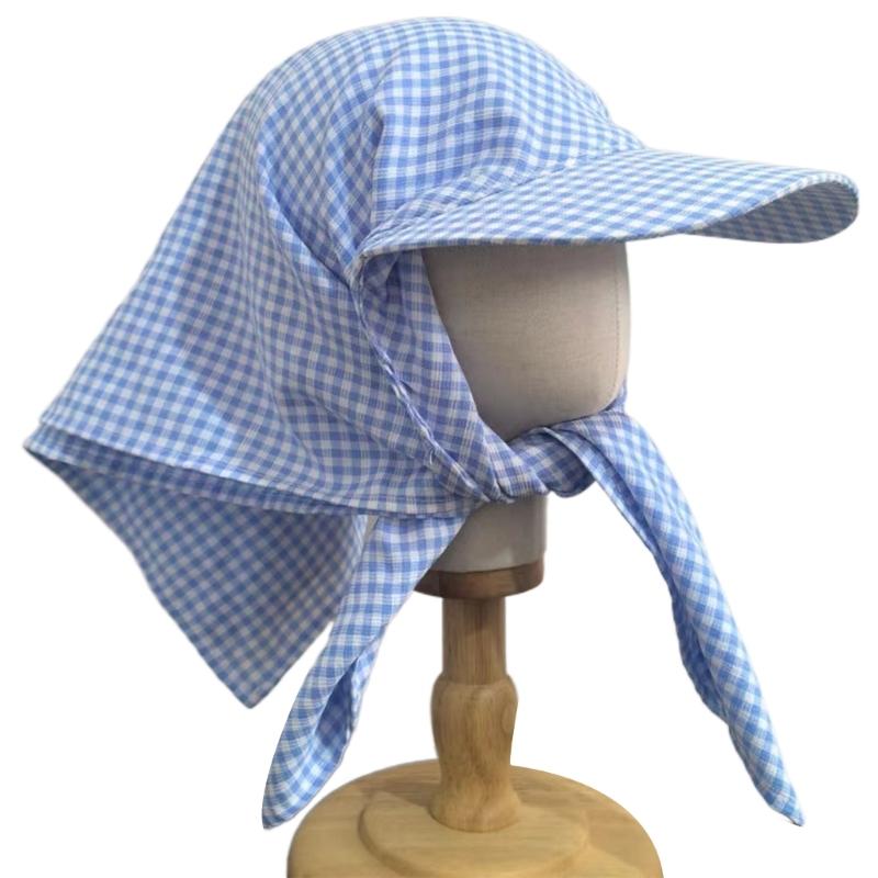 Selbst zu bindende Turban-Baseballkappen Gittermuster für Erwachsene Strandurlaube Fischerhut