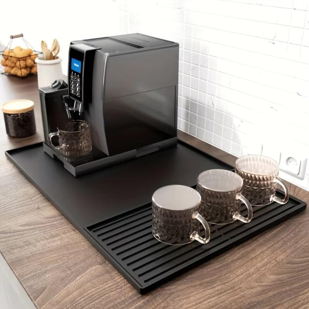 2 In 1 Silicone Coffee Machine Mat Non-Slip Bar Mat Household Countertop Protector Mat  Kitchen