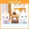Brown Pony Plush Stuffed Animal With Short Velvet Fur Cute Keychain Decor
