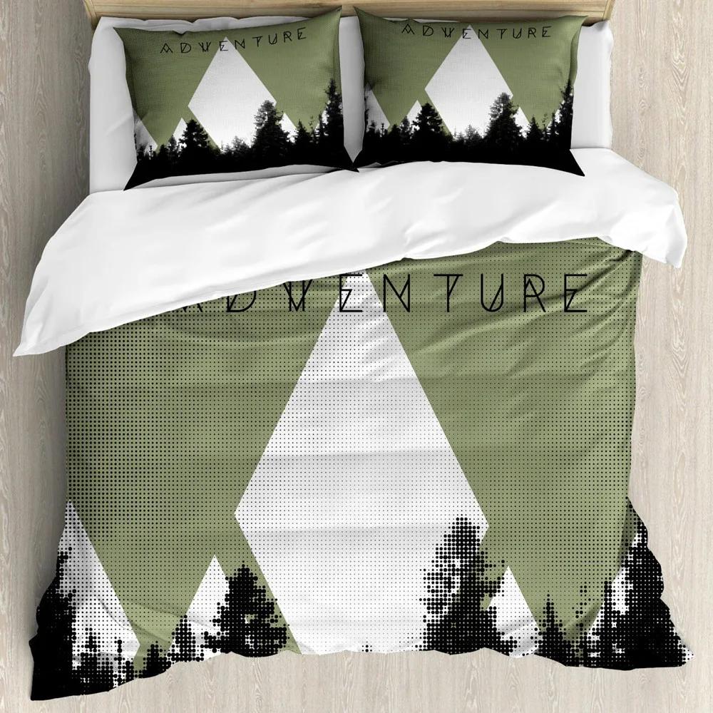 Adventure Duvet Cover Set Wilderness Themed Duvet Cover Set Bedclothes Double Queen King Size Polyester Bedding Set Pillowcase