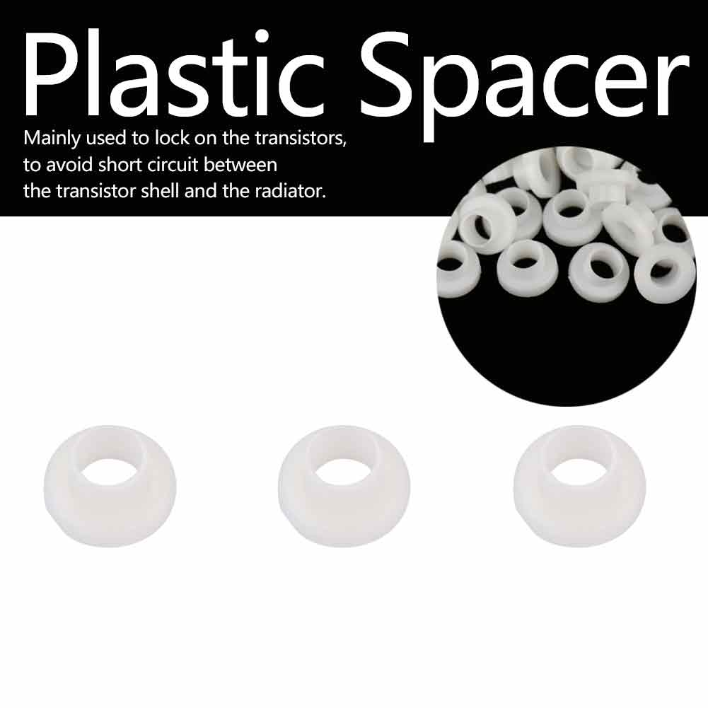 100pcs Transistor Washer Insulated PlasticSpacer  Bushing Washers (TW6)