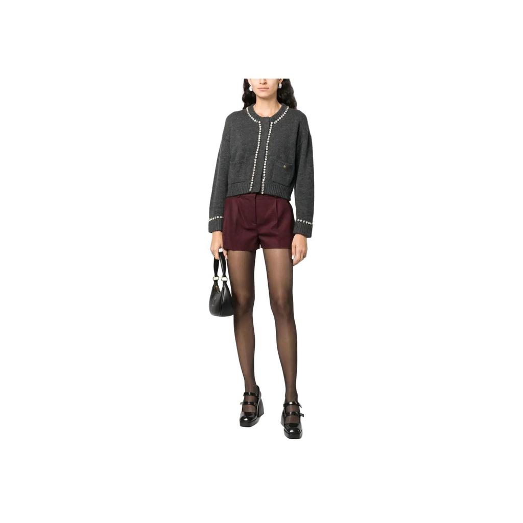 PINKO Solid Color Round Neck Fitted Long Sleeve Sweater Women sweater Gray 102115A18O-I90