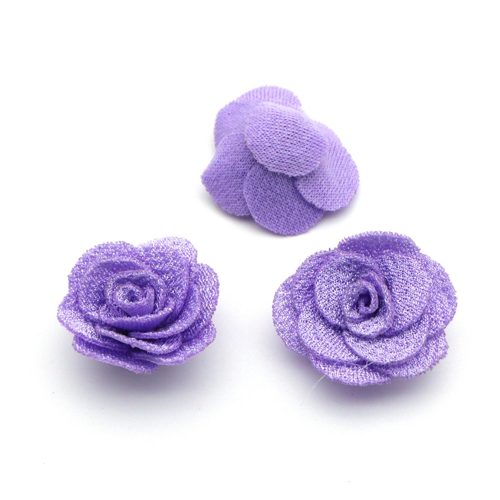 

20 шт. 2,5 см 3D сетчатая роза аппликация для DIY головных уборов заколки для волос декор аксессуары одежда шляпа обувь поделки швейные нашивки One Size фиолетовый