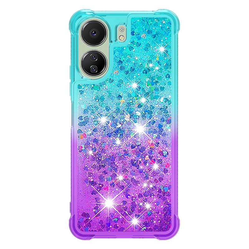 13C Pouzdro Pro Xiaomi Redmi 13C Kryt Malovaný Vzor Třpytivý Tekutý Kryt s Pískem pro Xiomi Redmi 13C 12C Pouzdro na Telefon Fundas