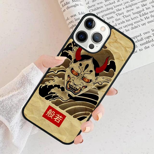 Oni Hannya Demon Mask Phone Case For iPhone 17 Air 15 16 Cover  11 13 14 Pro Max 12 Plus Max Fundas