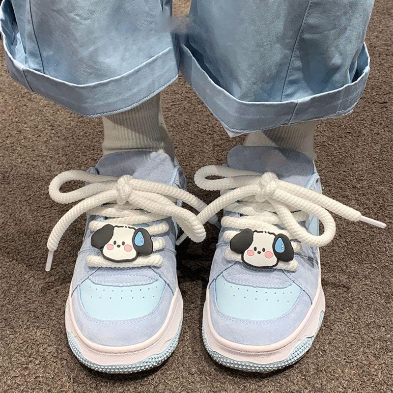 

High-value explosive puppy bread shoes summer student versatile board shoes street shooting casual little white shoes women 40 синий