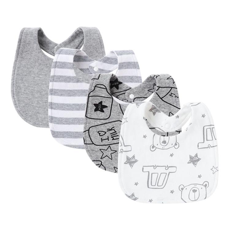 Newborn Baby Bibs Pure Cotton Double Layer Drool Bibs High Absorbency Burp Cloths For Infants Toddlers Soft Skin Friendly