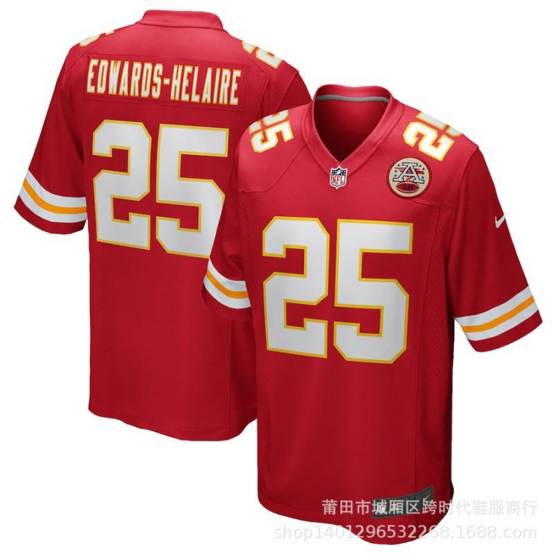 Kansas City Chiefs NFL Koszulka Piłkarska Patrick Mahomes 10 Premium Replika Krótki Rękaw Męska Kibice Odzież Drużyny Sportowej